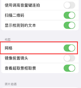 娄星苹果手机维修网点分享iPhone如何开启九宫格构图功能 